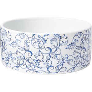 Frisco Blue Garden Non-skid Ceramic Dog Bowl, 4 Cups