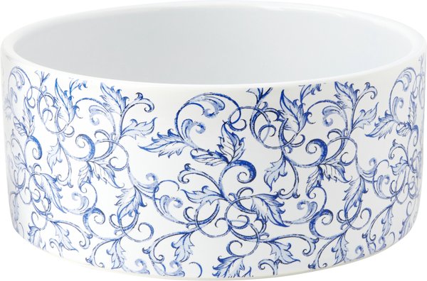 Frisco Blue Garden Non-skid Ceramic Dog Bowl, 7 Cups slide 1 of 7