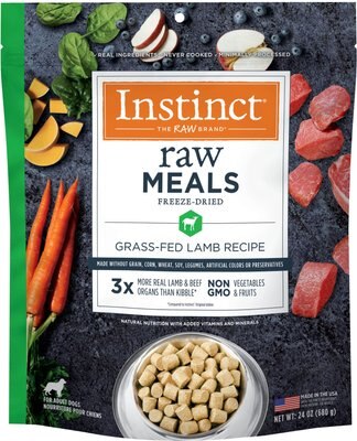 Instinct Raw Meals Grass-Fed Lamb Recipe Grain-Free Freeze-Dried Adult Dog Food, slide 1 of 1