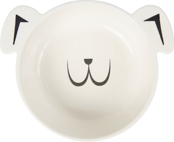 Frisco Dog Face Non-skid Ceramic Dog Bowl, White, 2 Cups slide 1 of 7