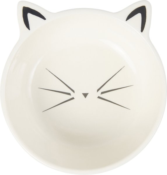 Frisco Cat Face Non-skid Ceramic Cat Bowl, White, 1.25 Cups slide 1 of 6