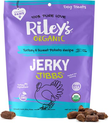 Riley's Organic Jerky Jibbs Turkey & Sweet Potato Recipe Dog Treats, 5-oz pouch, slide 1 of 1
