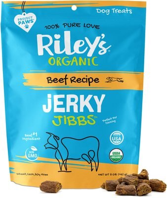 Riley's Organic Jerky Jibbs Beef Recipe Dog Treats, 5-oz pouch, slide 1 of 1