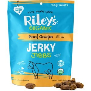 Riley's Organic Jerky Jibbs Beef Recipe Dog Treats, 5-oz pouch