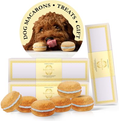 Bonne et Filou Luxury French Macarons Vanilla Flavor Dog Treats, slide 1 of 1