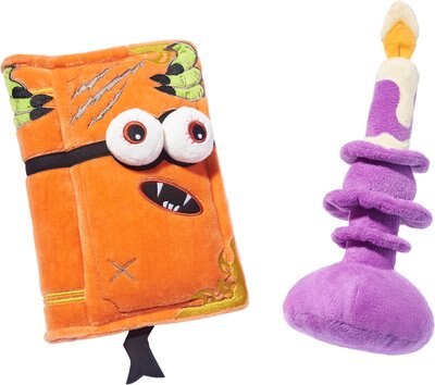 Frisco Halloween Monster Book & Candle Plush Squeaky Dog Toy, 2 count, slide 1 of 1