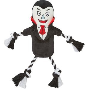 Frisco Vampire Plush with Rope Squeaky Dog Toy