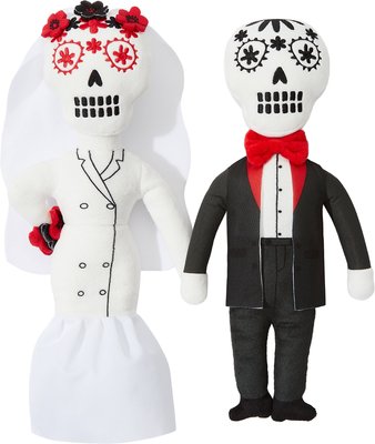 Frisco Sugar Skull Bride & Groom Plush Squeaky Dog Toy, 2 count, slide 1 of 1