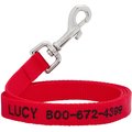 Frisco Solid Nylon Personalized Dog Leash, Medium: 6-ft long, 3/4-in wide, Red