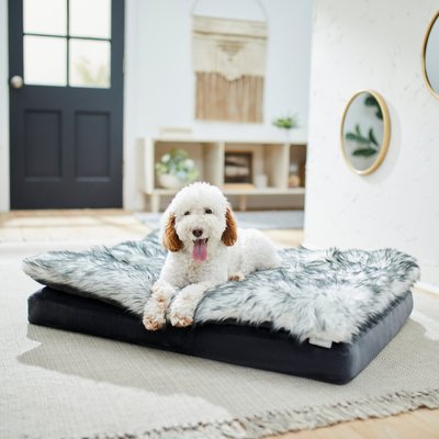 Frisco Faux Fur Orthopedic Pillowtop Dog Bed w/Removable Cover, slide 1 of 1