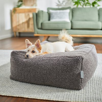 Frisco Sherpa Cube Pillow Cat & Dog Bed, Brown, slide 1 of 1