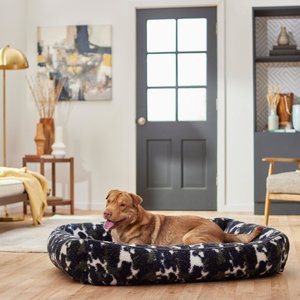 Frisco Sherpa Bolster Cat & Dog Bed, Large, Camo