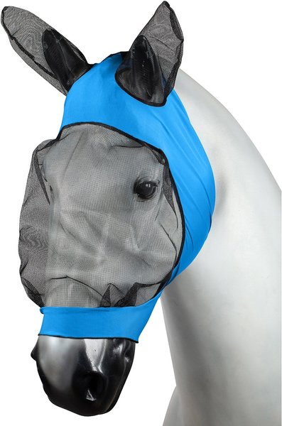 Horze Equestrian Soft Stretch Horse Fly Mask, Blue, Horse slide 1 of 1