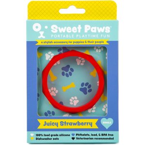 Sweet Paws Wearable Puppy Teether Dog Chew Toy, Juicy Strawberry