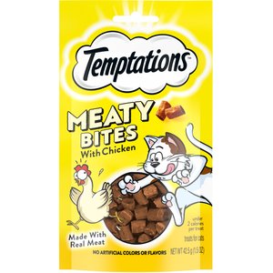 Temptations Meaty Bites Chicken Flavor Cat Treats, 1.5-oz pouch