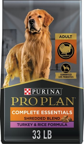 Purina Pro Plan Complete Essentials Shredded Blend Turkey & Rice Formula High Protein Dry Dog Food, 33-lb bag slide 1 of 9
