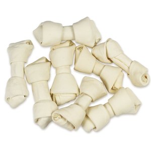 All Natural White 4-5-in Knotted Rawhide Bones Dog Chew Treats, 12 count