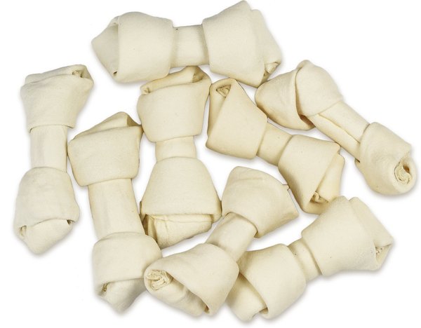 All Natural White 4-5-in Knotted Rawhide Bones Dog Chew Treats, 24 count slide 1 of 9