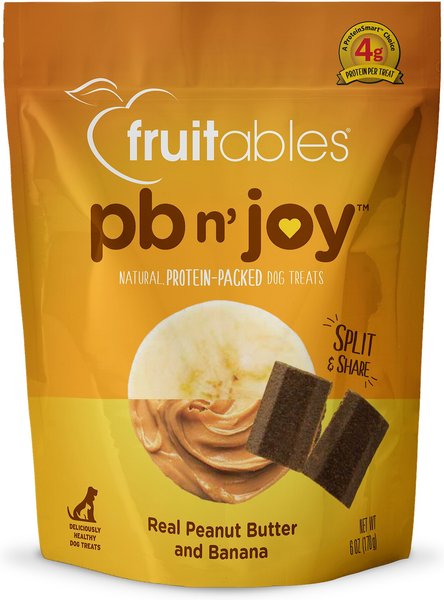 Fruitables pb ‘n joy Real Peanut Butter & Banana Dog Treats, 6-oz bag slide 1 of 6