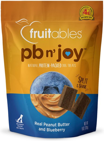 Fruitables pb ‘n joy Real Peanut Butter & Blueberry Dog Treats, 6-oz bag slide 1 of 6