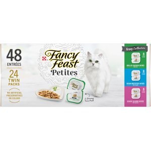 Fancy Feast Gourmet Petites Gravy Collection Variety Pack Wet Cat Food, 2.8-oz tray, case of 24
