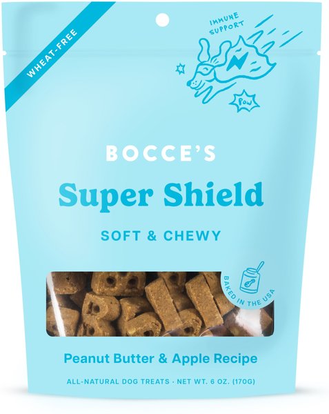 Bocce's Bakery Dailies Super Shield Peanut Butter + Apple Recipe Dog Treats, 6-oz pouch slide 1 of 2