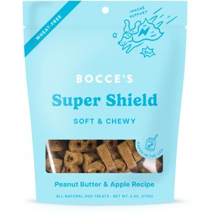 Bocce's Bakery Dailies Super Shield Peanut Butter + Apple Recipe Dog Treats, 6-oz pouch