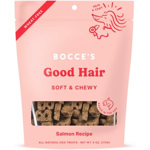 Bocce's Bakery Dailies Good Hair Salmon Recipe Dog Treats, 6-oz pouch