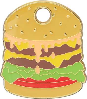 Trill Paws Hamburger Personalized Dog & Cat ID Tag, slide 1 of 1