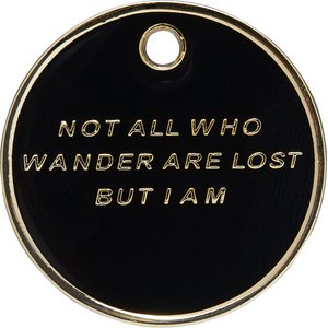 Trill Paws Not All Who Wander Personalized Dog & Cat ID Tag
