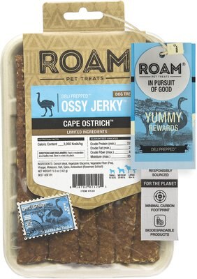 Roam Ossy Jerky Cape Ostrich Dog Treats, 5-oz pouch, slide 1 of 1