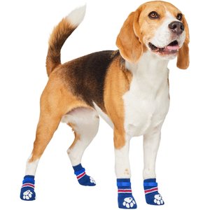 Frisco Non-Skid Navy Dog Socks, Red & White Stripe, Size 4