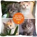 Frisco Personalized Contemporary Paws Collage Throw Pillow, 16" x 16"