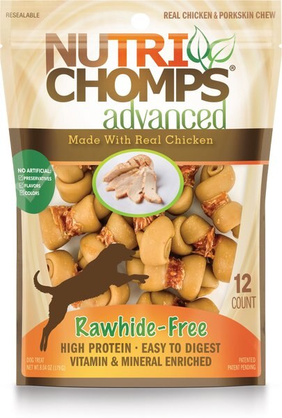Nutri Chomps Advanced Mini Chicken Knot Dog Treats, 12 count slide 1 of 9