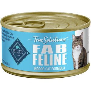 Blue Buffalo True Solutions Fab Feline Indoor Formula Chicken Wet Cat Food, 3-oz can, case of 24