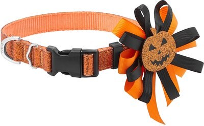 Frisco Orange Glitter Dog Collar  with Pumpkin Ribbon, slide 1 of 1