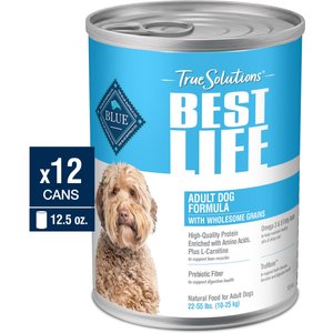 Blue Buffalo True Solutions Best Life Wholesome Grains Medium Breed Adult Wet Dog Food, 12.5-oz can, case of 12