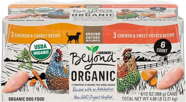 Purina Beyond Organic Chicken Recipes Variety Pack High Protein Wet Dog Food, 13-oz can, case of 12 slide 1 of 10