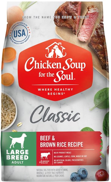 Chicken Soup for the Soul Beef & Brown Rice Recipe Large Breed Adult Dry Dog Food, 28-lb bag slide 1 of 7