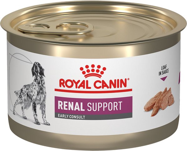 Royal Canin Veterinary Diet Adult Renal Support Early Consult Loaf in Sauce Canned Dog Food, 5.2-oz, case of 24 slide 1 of 5