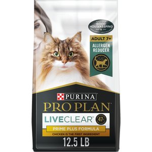 Purina Pro Plan LIVECLEAR Adult 7+ Prime Plus Longer Life Formula Dry Cat Food, 12.5-lb bag