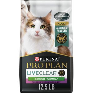 Purina Pro Plan LIVECLEAR Adult Indoor Formula Dry Cat Food, 12.5-lb bag