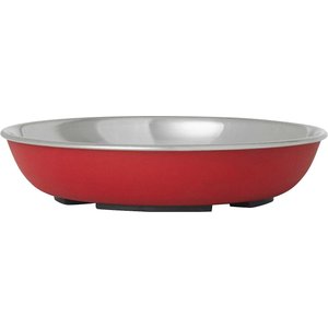 Frisco Heavy Duty Non-Skid Saucer Cat Bowl, 2 count, Red