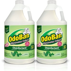 OdoBan Disinfectant Laundry & Air Freshener Concentrate, Eucalyptus Scent, 1-gal bottle, bundle of 2