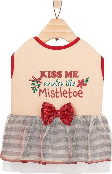 Frisco Kiss Me Under the Mistletoe Dog & Cat Dress, Medium slide 1 of 8