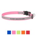 Frisco Polyester Personalized Reflective Cat Collar with Bell, 8 to 12-in neck, 3/8-in wide, Pink