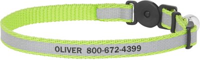 Frisco Polyester Personalized Reflective Cat Collar with Bell, 8 to 12-in neck, 3/8-in wide, slide 1 of 1