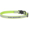 Frisco Polyester Personalized Reflective Cat Collar with Bell, 8 to 12-in neck, 3/8-in wide, Lime Green