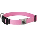 GoTags Adjustable Nameplate Personalized Dog Collar, Pink, Medium