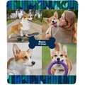 Frisco Contemporary Mosaic with Bone Collage Sherpa Fleece Personalized Blanket, 50" x 60"